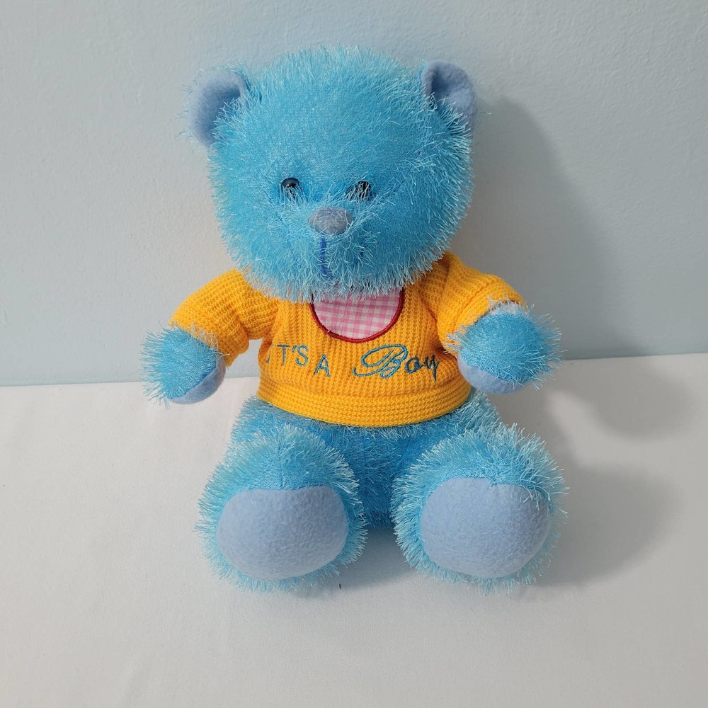 It's A Boy Blue Bear 11"  Plush By King Plush 81622-1clo1